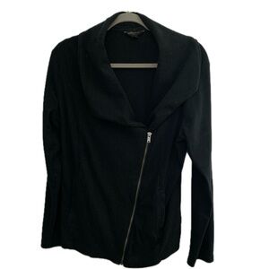 Banana Republic Knit Moto Style Jacket Black Large